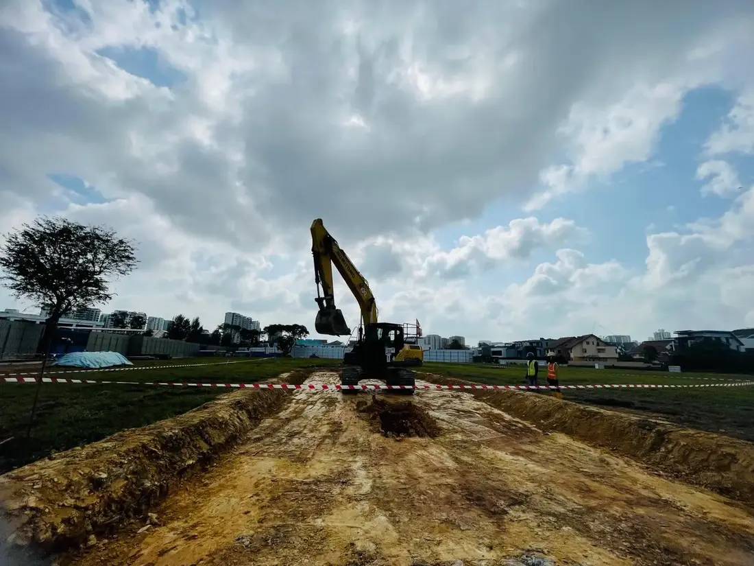 Early site works illustrating construction productivity and transformation