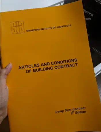 Orange Singapore Institute of Architects lump-sum building contract book
