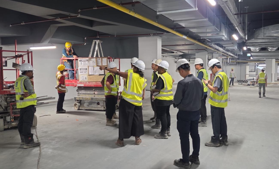 Project and regulatory teams coordinating on site during virtual inspection