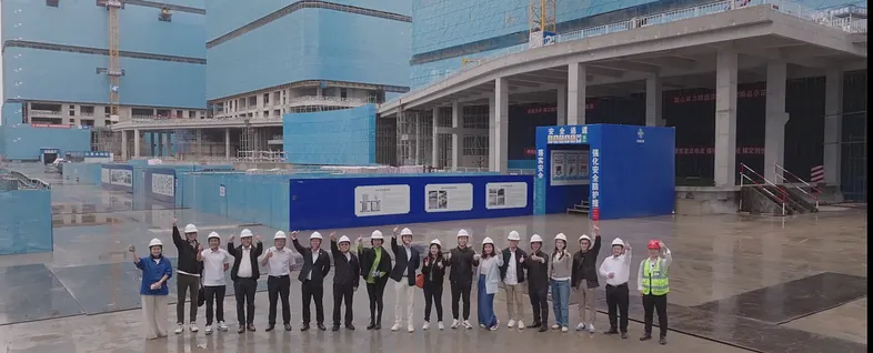 Singapore delegation visiting a smart construction project in China