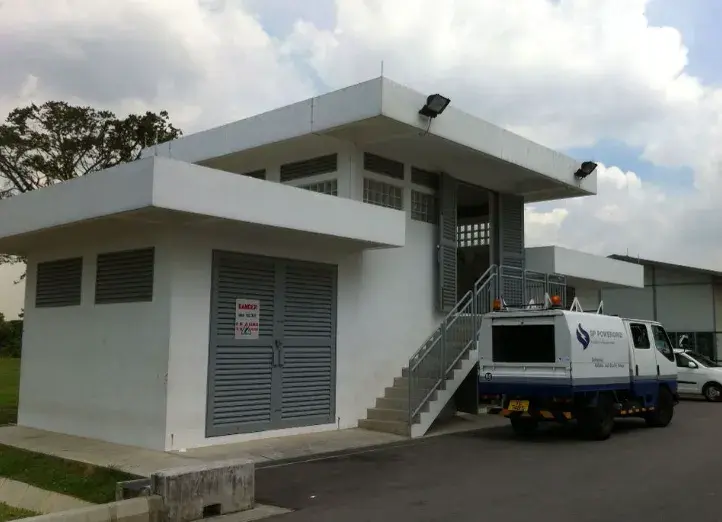 Above-ground electrical substation with direct external access for utility operations
