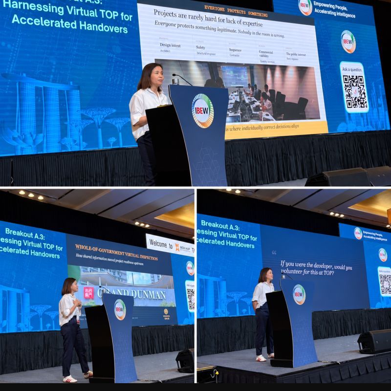 Lim Hwee Chim speaking about Whole-of-Government Virtual Inspection at IBEW 2026